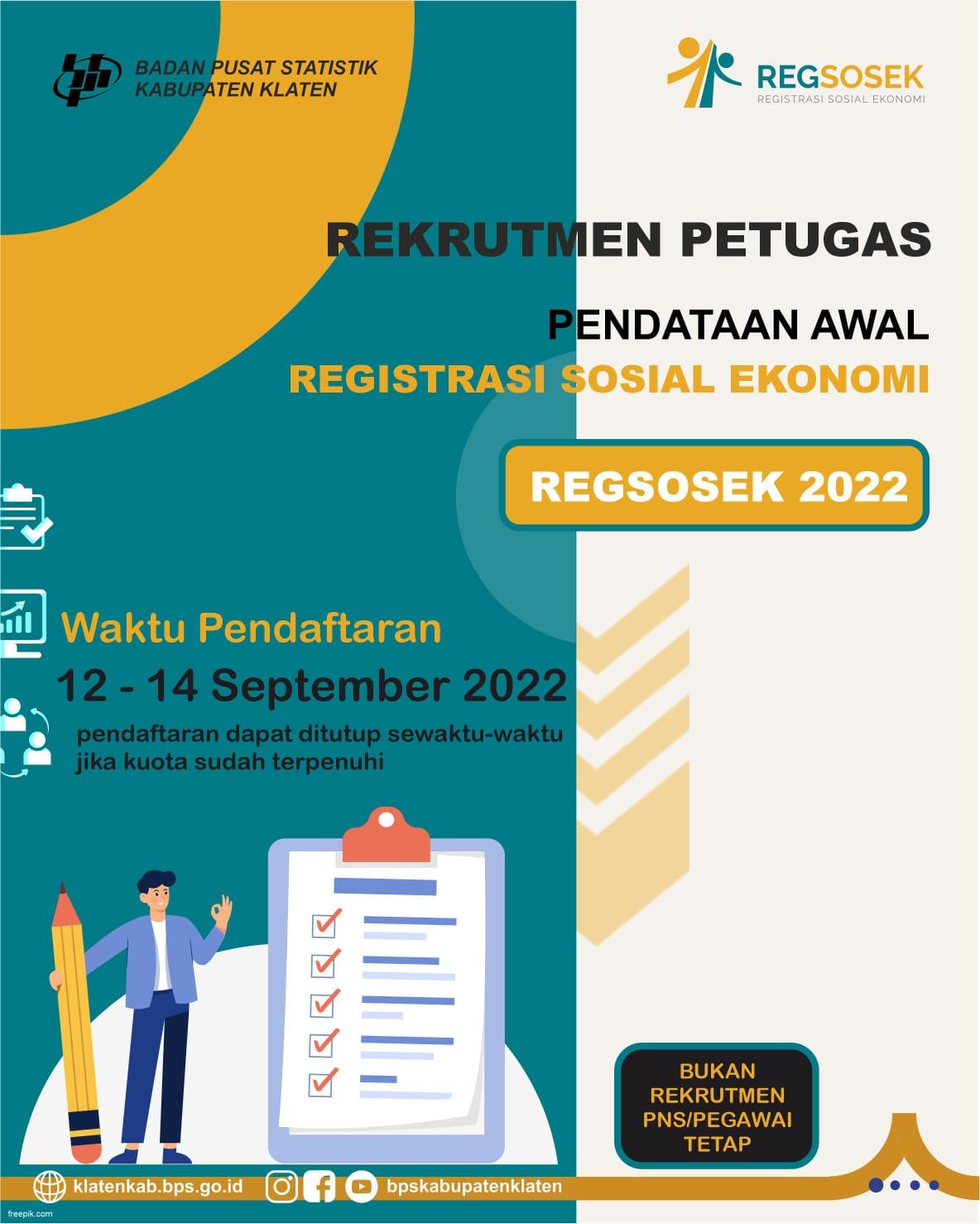 Pendataan Awal Registrasi Sosial Ekonomi (REGSOSEK) 2022