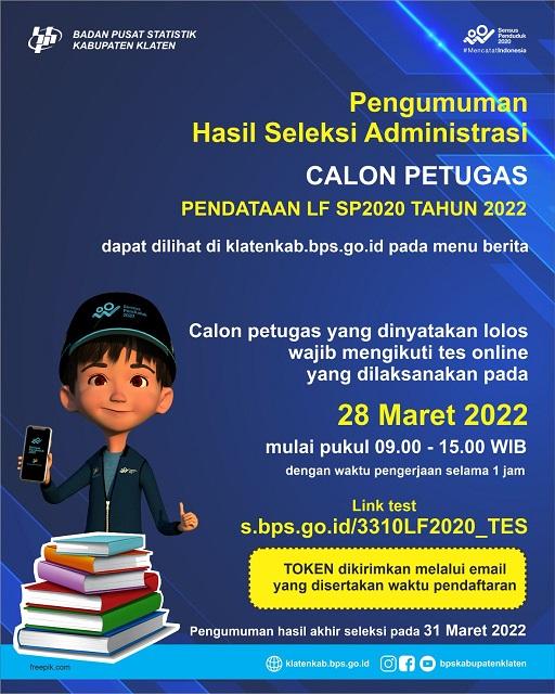 Hasil Seleksi Administrasi Calon Petugas Pendataan LF SP2020