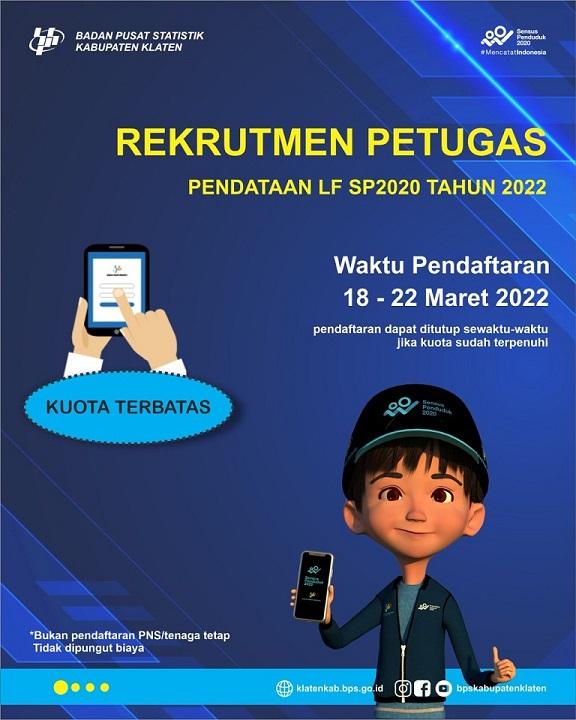 Rekruitmen Petugas Pendataan LF SP2020 Tahun 2022