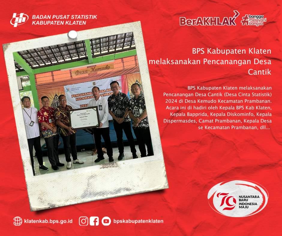 BPS Kabupaten Klaten melaksanakan Pencanangan Desa Cantik