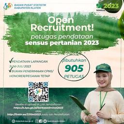 Rekrutmen Petugas Pendataan Sensus Pertanian (ST) 2023